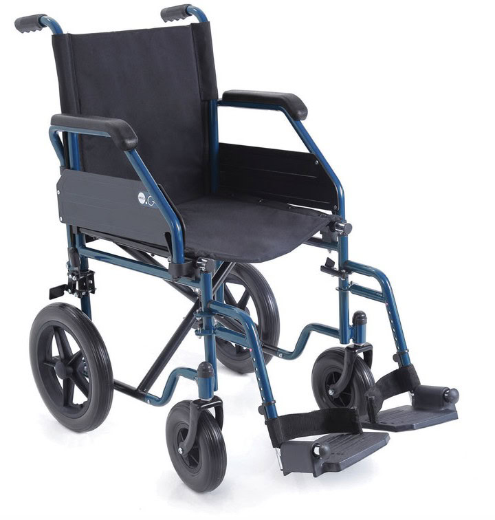 Moretti - GO! transport rolstoel - Opvouwbaar - Blauw design