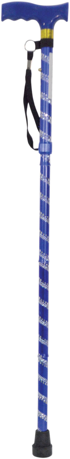 Aidapt - Wandelstok opvouwbaar - Uitschuifbaar - Zilver met blauw