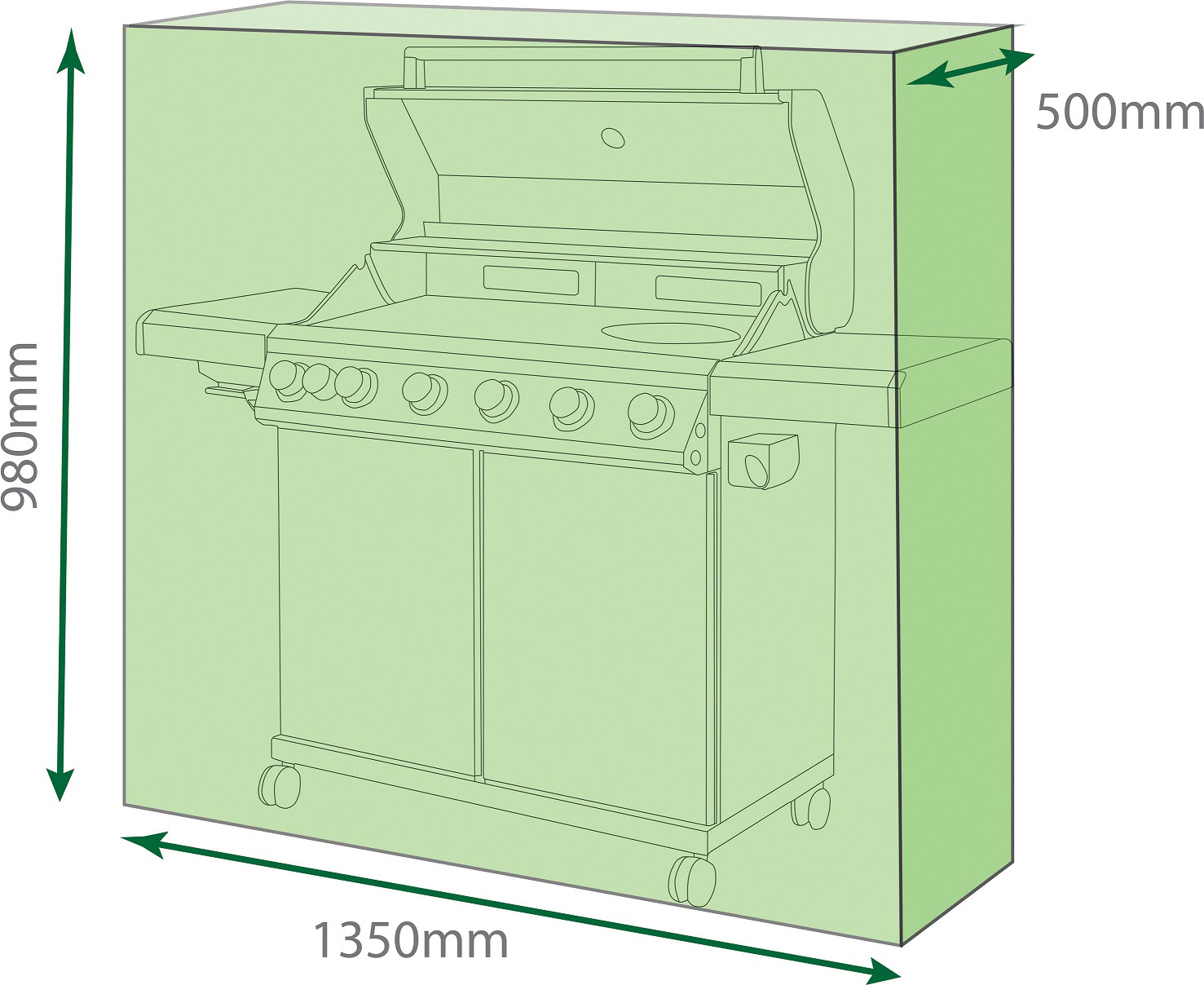 St Helens Home and Garden - Waterdichte 6-brander Grill Cover